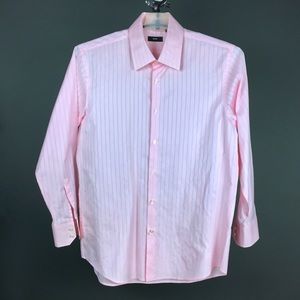 Hugo Boss pink striped Jaquard men’s shirt--EUC
